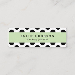 水玉模様、水玉模様パターン、白黒 スキニー名刺