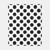 水玉模様、水玉模様パターン、白黒 フリースブランケット (正面)