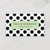 水玉模様、水玉模様パターン、白黒 名刺 (正面)