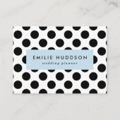 水玉模様、水玉模様パターン、白黒 名刺 (正面)