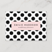 水玉模様、水玉模様パターン、白黒 名刺 (正面)