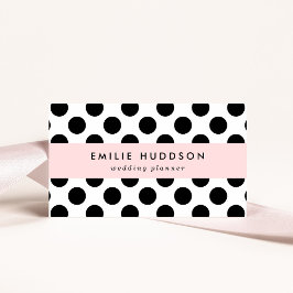 水玉模様、水玉模様パターン、白黒 名刺