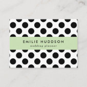 水玉模様、水玉模様パターン、白黒 名刺 (正面)