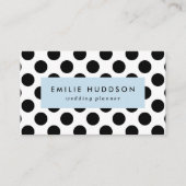 水玉模様、水玉模様パターン、白黒 名刺 (正面)
