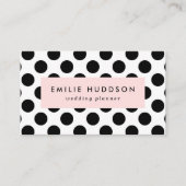 水玉模様、水玉模様パターン、白黒 名刺 (正面)