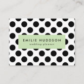 水玉模様、水玉模様パターン、白黒 名刺 (正面)