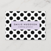 水玉模様、水玉模様パターン、白黒 名刺 (正面)
