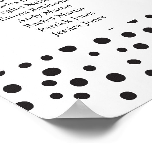 水玉模様。白黒の座席表ポスター ポスター (角)