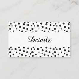 水玉模様。白黒結婚詳細 エンクロージャーカード