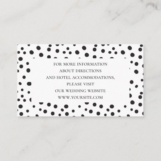 水玉模様。白黒結婚詳細 エンクロージャーカード (裏面)