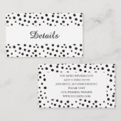 水玉模様。白黒結婚詳細 エンクロージャーカード (正面/裏面)