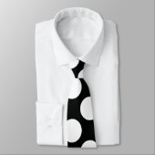 水玉模様（白黒）任意のサイズでカスタマイズ可能 ネクタイ (タイ)