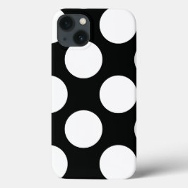 水玉模様(白黒)任意のサイズでカスタマイズ可能 iPhone 13ケース