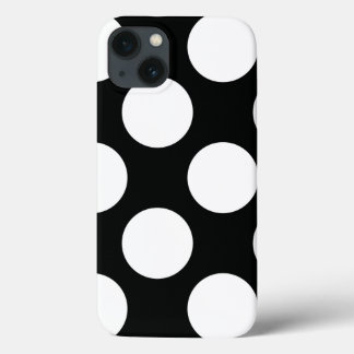 水玉模様(白黒)任意のサイズでカスタマイズ可能 iPhone 13ケース