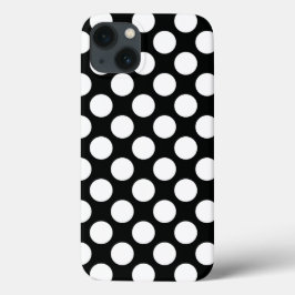 水玉模様(白黒)任意のサイズでカスタマイズ可能 iPhone 13ケース