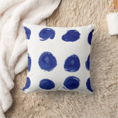 水玉模様、藍青の水色。 クッション (ブランケット)