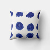 水玉模様、藍青の水色。 クッション (裏面)
