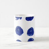 水玉模様、藍青の水色。 コーヒーマグカップ (中央)