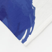 水玉模様、藍青の水色。 フリースブランケット (角)