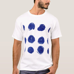 水玉模様、藍青の水色。 Tシャツ