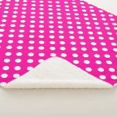 水玉模様（蛍光ピンク）  シェルパブランケット (3/4)