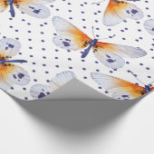 水玉模様・蝶 ラッピングペーパー (角)