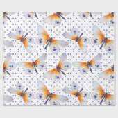 水玉模様・蝶 ラッピングペーパー (フラット)