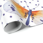 水玉模様・蝶 ラッピングペーパー (ロールコーナー)