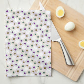 水玉模様(金ゴールド/緑/紫) キッチンタオル (四つ折り)