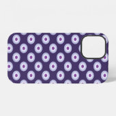水玉模様 - 青紫のラベンダー iPhoneケース (裏面横)