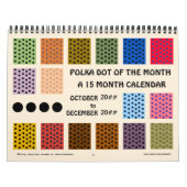 水玉模様- 15ヶ月 – カスタマイズ  カレンダー (カバー)