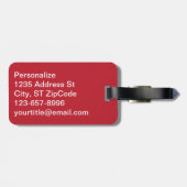 水玉模様 | DIYモノグラム |濃い赤 ラゲッジタグ (裏面横)