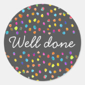 水玉模様bohoかわいいポップ・アートのアートよく行う ラウンドシール (正面)