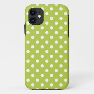 水玉模様iPhone 5ケースの入札の緑 iPhone 11 ケース