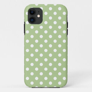 水玉模様iPhone 5ケースインマルガリータグリーン iPhone 11 ケース