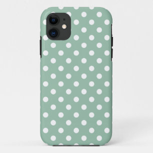 水玉模様iPhone 5/5Sのケースが灰色のJade Green iPhone 11 ケース