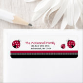 水玉模様Ladybug印刷可能住所 シール (インサイチュ)