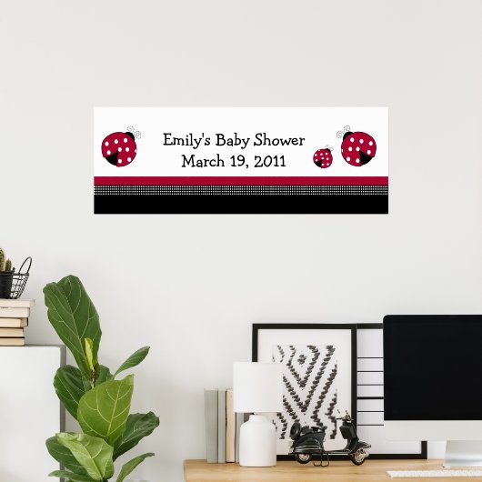 水玉模様LADYBUGSベビーシャワー/誕生日バナー ポスター (ホームオフィス)