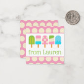 水玉模様Popsiclesギフトエンクロージャカード ノートカード (正面/裏面インサイチュ)