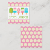 水玉模様Popsiclesギフトエンクロージャカード ノートカード (正面/裏面)