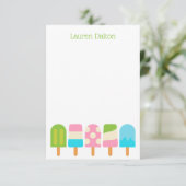 水玉模様Popsiclesフラットノートカード サンキューカード (スタンド正面)