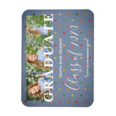 水玉模様Pre-K卒業生3枚フォトテキスタイルのテクスチャ マグネット (縦)