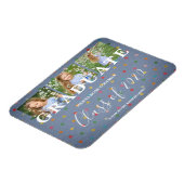 水玉模様Pre-K卒業生3枚フォトテキスタイルのテクスチャ マグネット (左側)