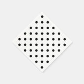 水玉 | レトロな黒と白のドット スタンダードカクテルナプキン (角)