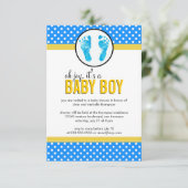 水玉 - 男の子ベビーシャワー招待状 招待状 (スタンド正面)