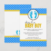 水玉 - 男の子ベビーシャワー招待状 招待状 (正面/裏面)