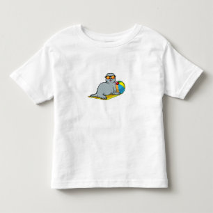 水球で日光浴をする時のシール トドラーTシャツ