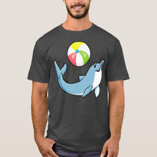 水球で泳ぐイルカ Tシャツ