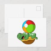 水球のカメ ポストカード (正面/裏面)