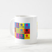 水球のポップアート コーヒーマグカップ (正面左)